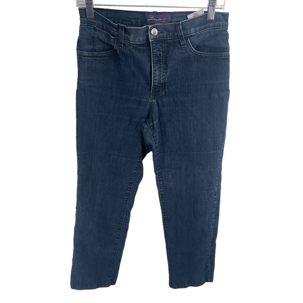 Not Your Daughters Jeans Women's Slim Straight leg Dark Denim 10 Blue